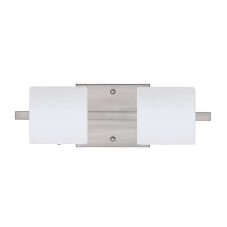 Besa Lighting Paolo Vanity, Opal Matte, Satin Nickel Finish, 2x5W LED 2WS-787307-LED-SN